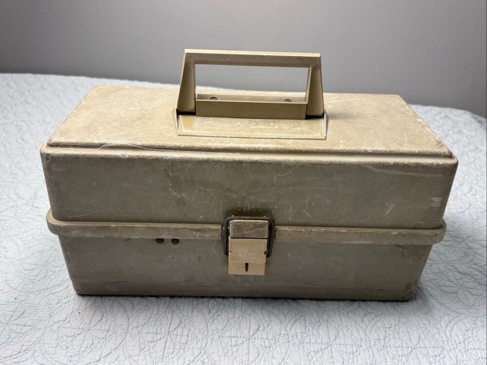 Vintage Plano Molding Co. Model 6200 Fishing Tackle Box with Tackle